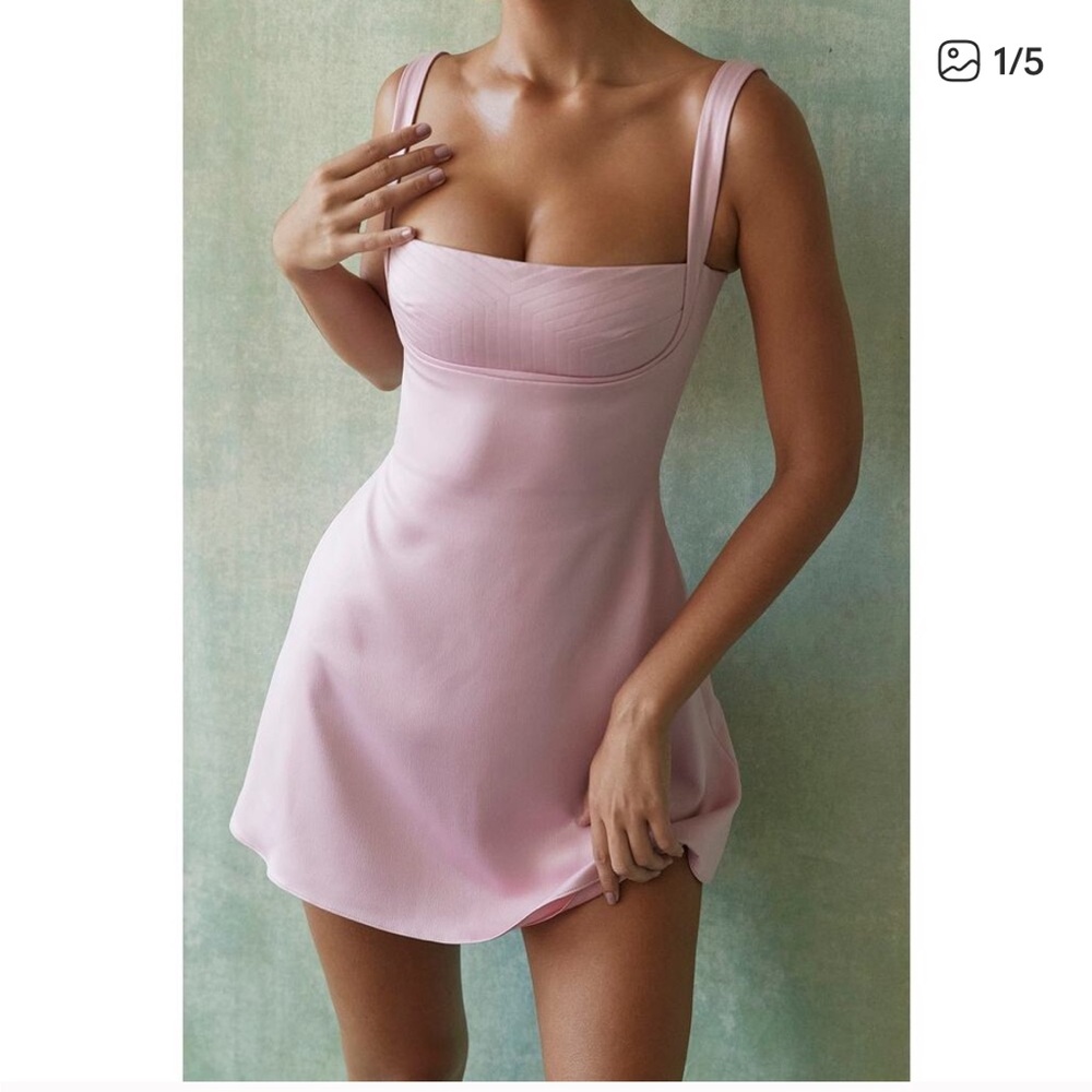 Kara Pink Satin House of CB Mini Dress